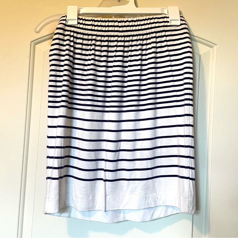 LOFT Navy & white striped skirt
